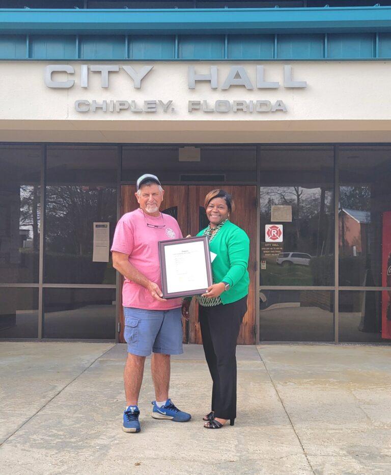 City of Chipley honors firefighter, approve resolutions