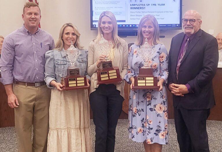 School board recognizes Teachers of the Year, approves personnel changes