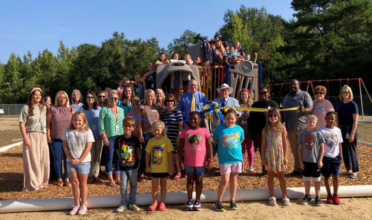 KMS holds ribbon cutting for playground equipment