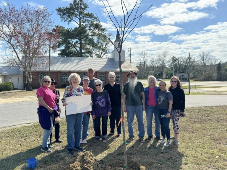 Vernon Garden Club plants trees at post office in honor of current, past members