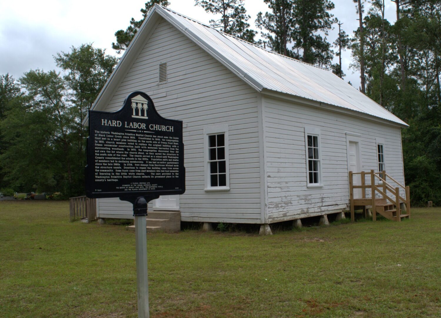 A new historic site marker was installed at Hard Labor Church as a special project of the Vernon Historical Society. [NATALIE HOLTON | The News[