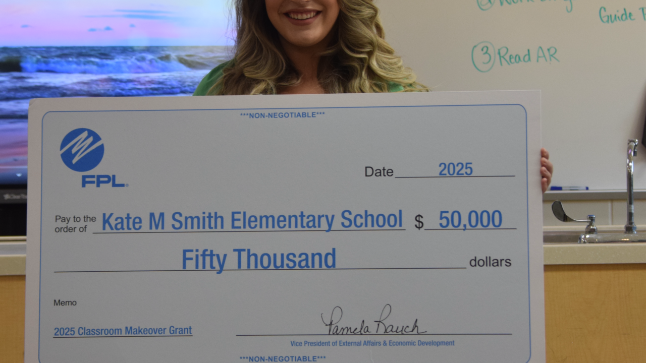 Teacher receives 50k grant from FPL